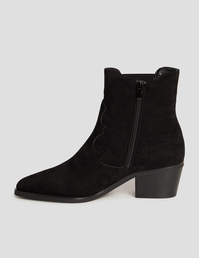 Bottines santiags à talons noir femme