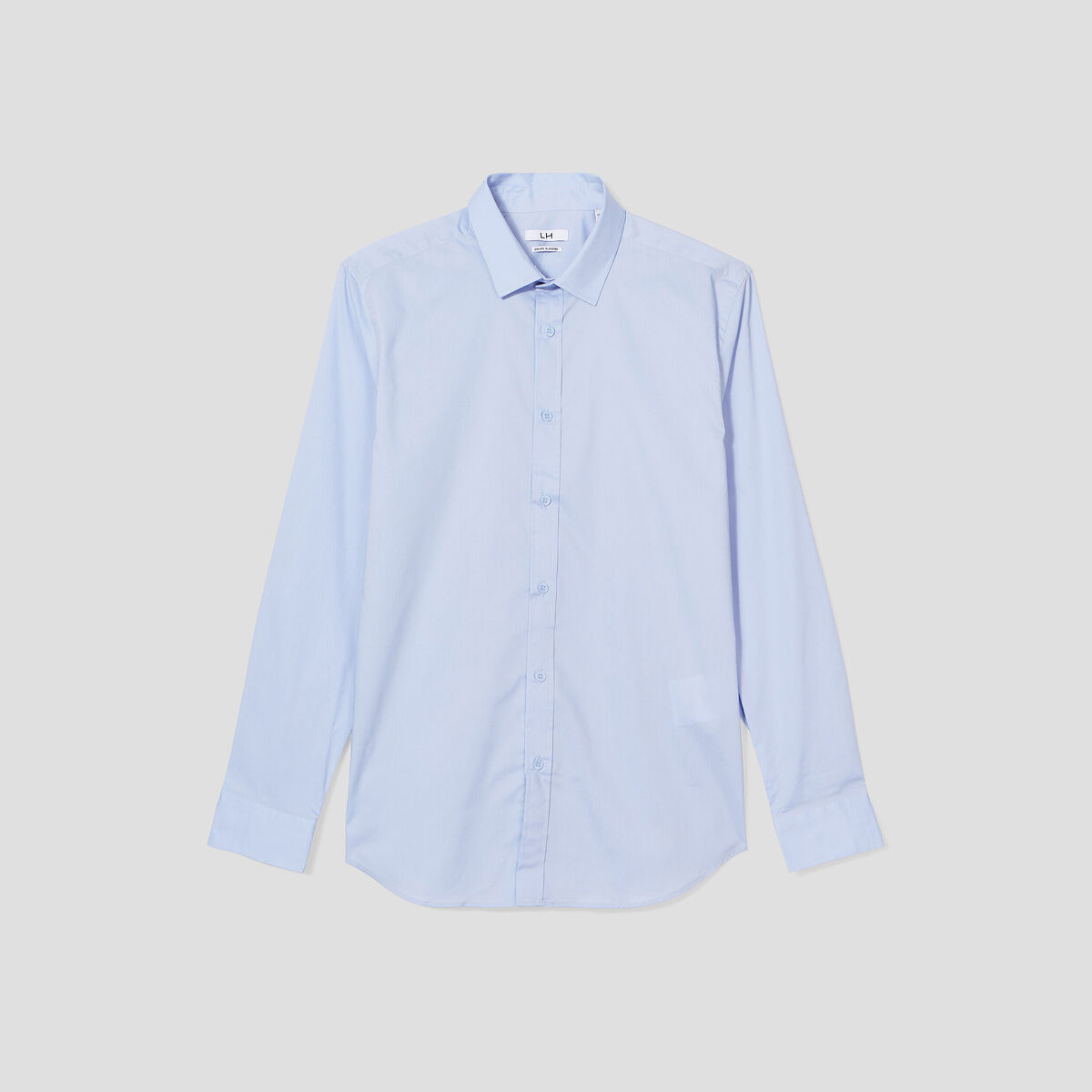 Chemise stretch manches longues bleu ciel homme