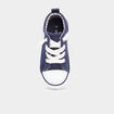 Tennis basses lacets toile bout renforc&eacute; bleu marine gar&ccedil;on