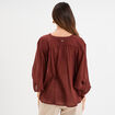 Blouse oversize manches chauves-souris marron femme