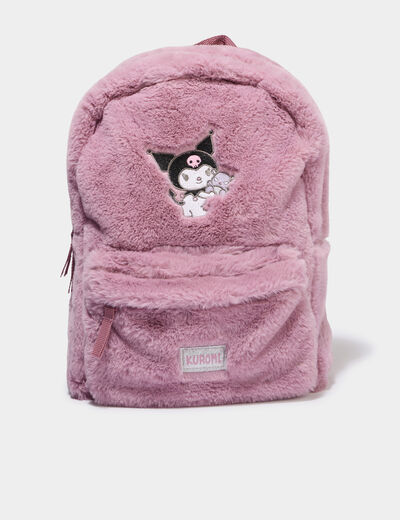 Sac &agrave; dos fausse fourrure Kuromi multicolore fille