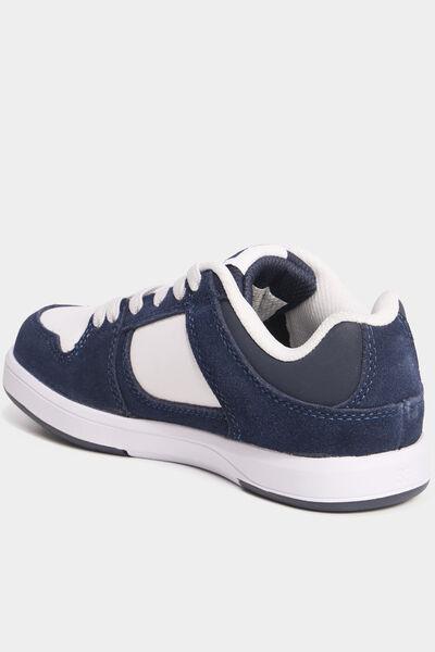 Baskets cuir &agrave; lacets bleu gar&ccedil;on