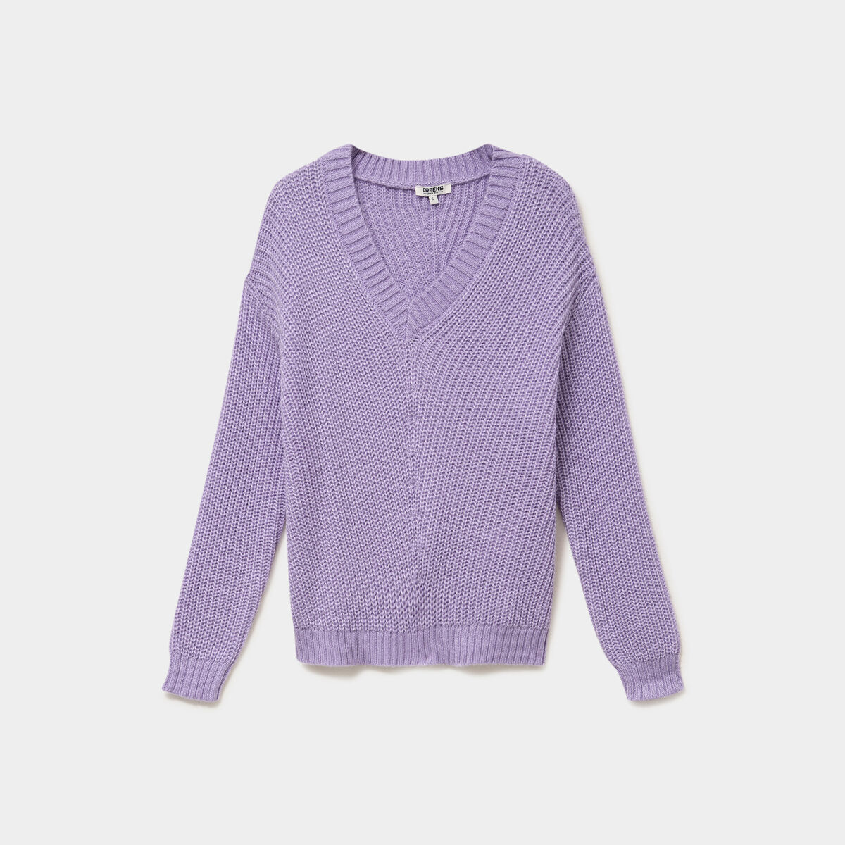 Pull col en V parme femme