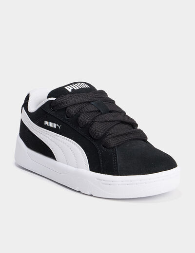 Tennis basses à lacets en cuir Puma noir garçon