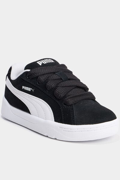Tennis basses &agrave; lacets en cuir Puma noir gar&ccedil;on