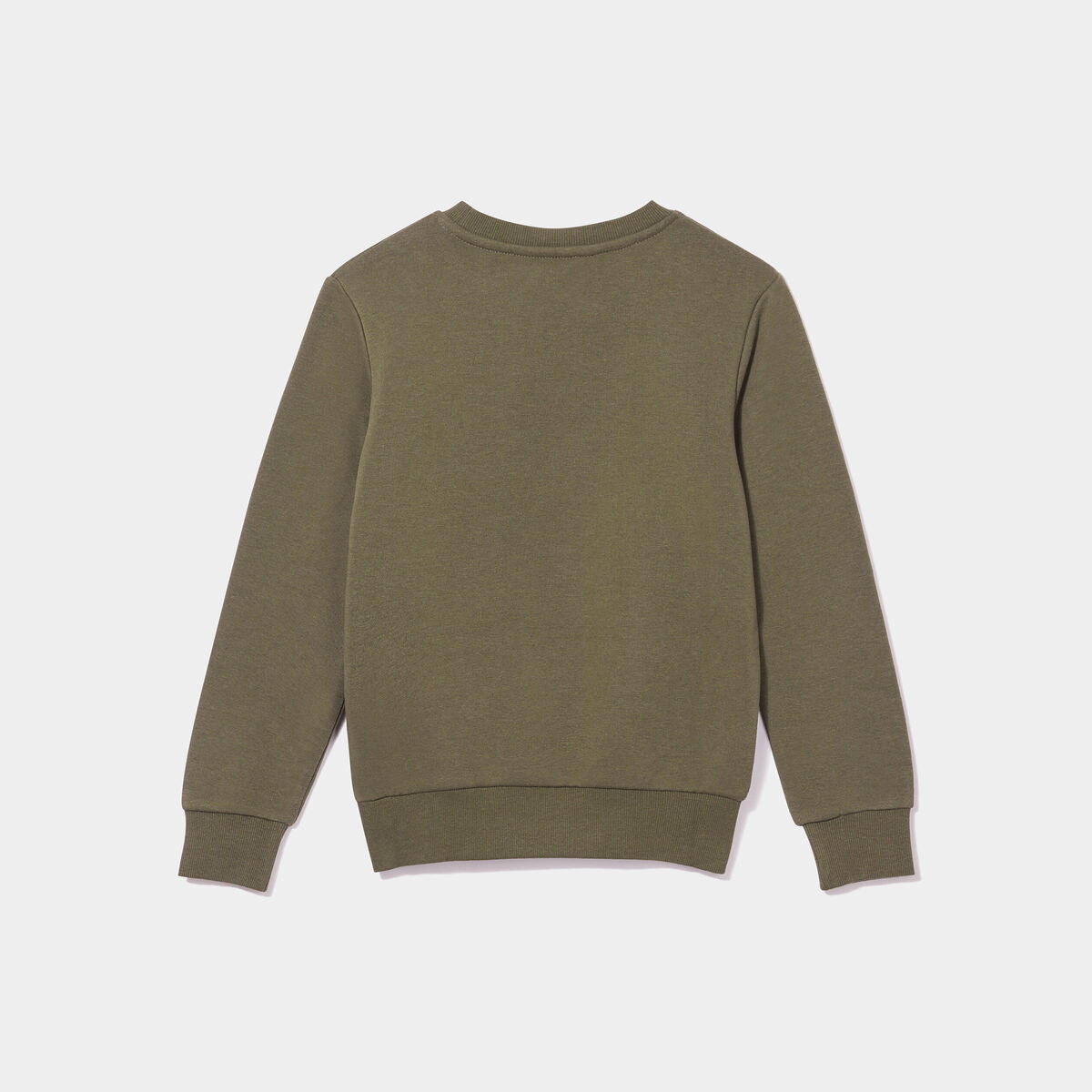 Sweat col rond manches longues vert kaki garçon