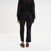 Jeans droit 7/8ème coton denim noir femme