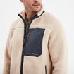 Veste effet sherpa zipp&eacute;e 3 poches beige homme