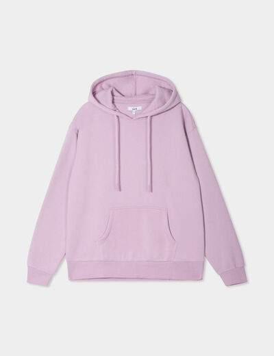 Sweat hoodie molleton à capuche violet clair femme