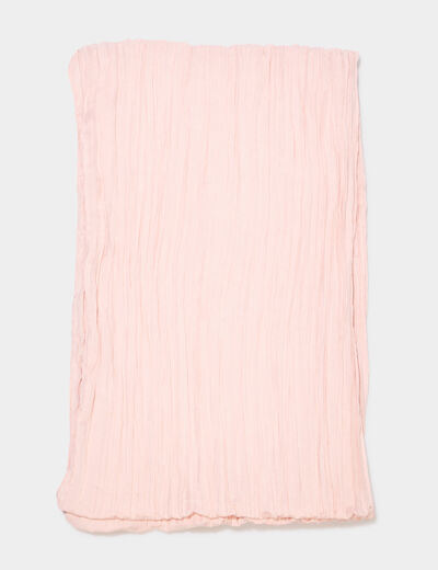 Foulard aspect froissé rose pastel femme