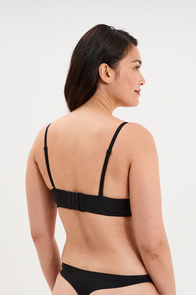 Soutien-gorge bandeau microfibre noir femme