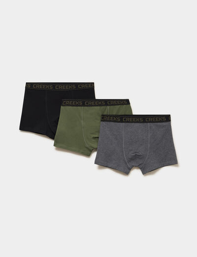 Lot 3 boxers vert kaki homme