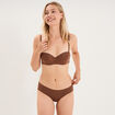 Soutien-gorge bandeau microfibre marron femme