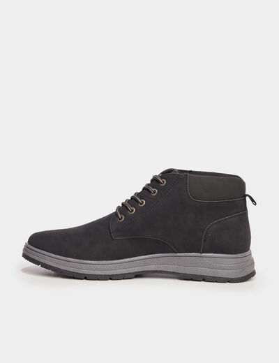 Baskets montantes &agrave; lacets noir homme
