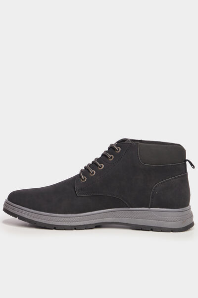 Baskets montantes &agrave; lacets noir homme
