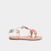 Sandales talon plat jaune or fille