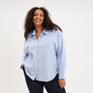 Chemise oversize manches longues coton bleu ciel femme grande taille