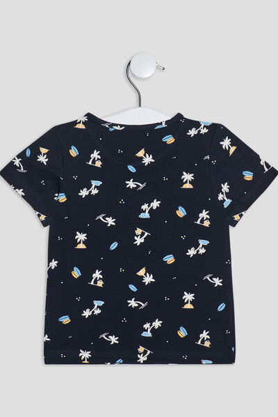 T-shirt manches courtes Creeks bleu marine bébé garçon