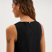 Blouse sans manches lin m&eacute;lang&eacute; noir femme