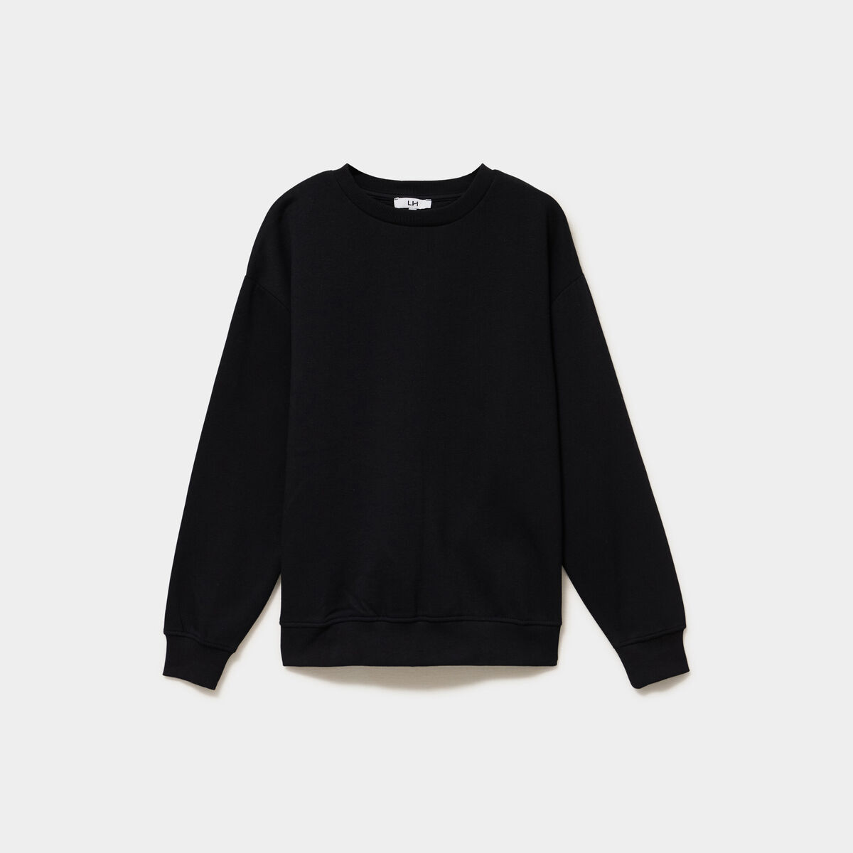 Sweat col rond manches longues noir femme