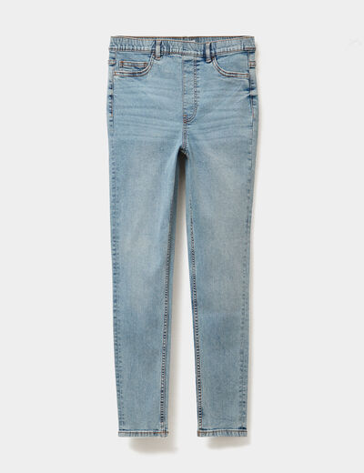 Jegging skinny taille haute denim double stone femme