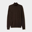 Pull col roul&eacute; manches longues marron fonc&eacute; homme