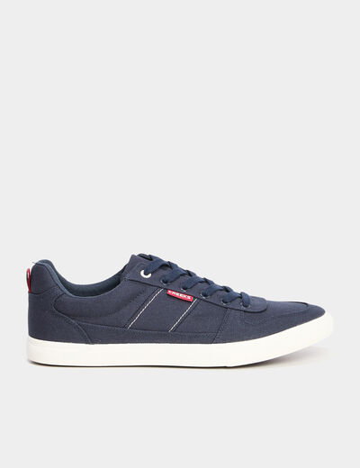 Tennis basses à lacets bleu homme