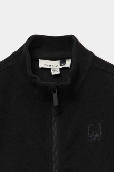 Gilet polaire zipp&eacute; manches longues noir mixte