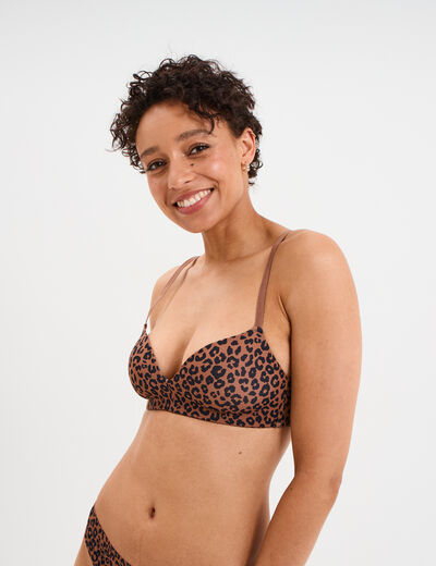 Soutien-gorge push-up triangle marron femme