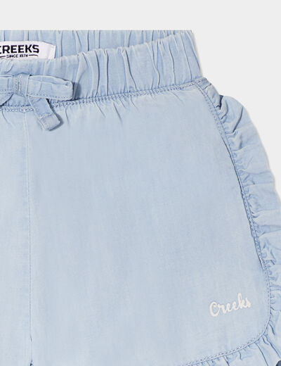 Short en jean à volants Creeks denim bleach bébé fille