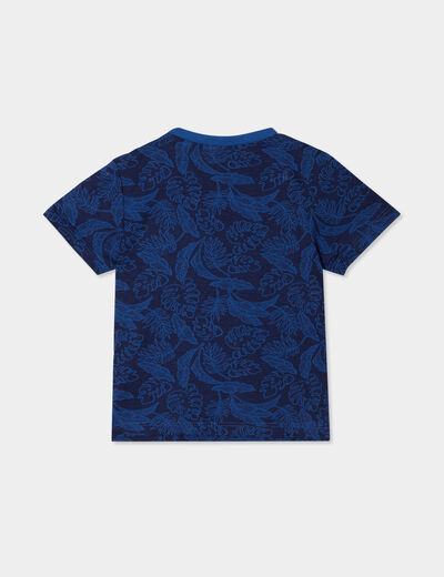 T-shirt col rond manches courtes coton bleu marine bébé garçon
