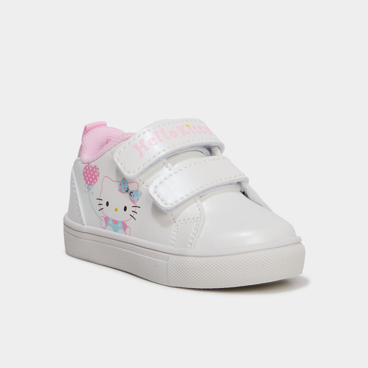 Baskets &agrave; scratchs Hello Kitty blanc b&eacute;b&eacute; fille
