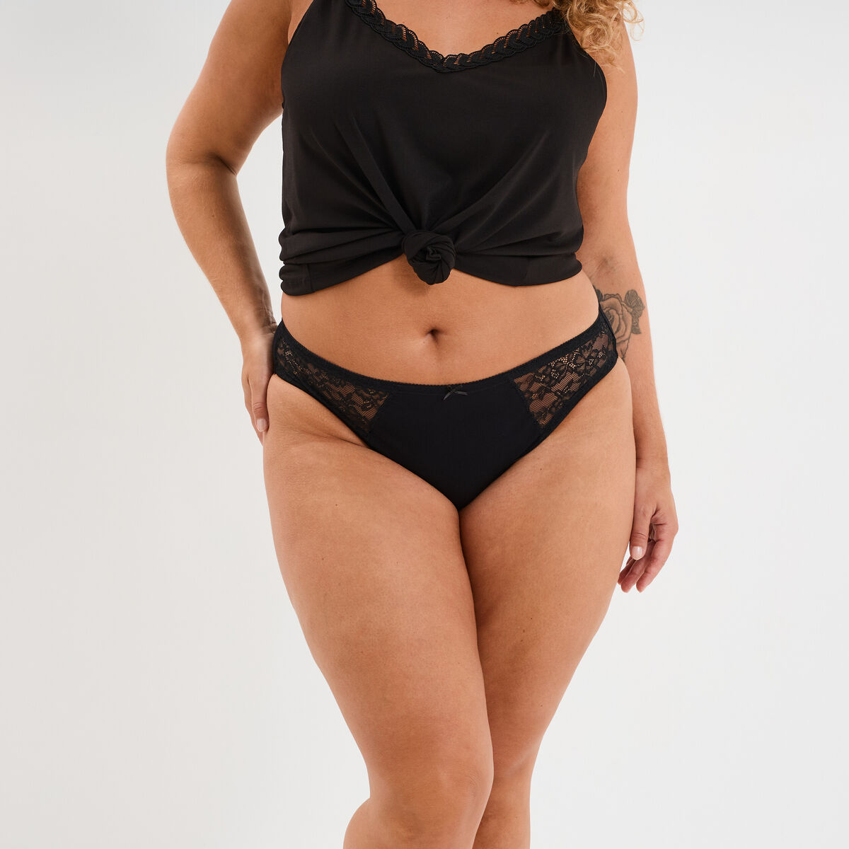 Culotte coton majoritaire noir femme grande taille