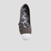 Ballerines en toile avec noeuds taupe femme