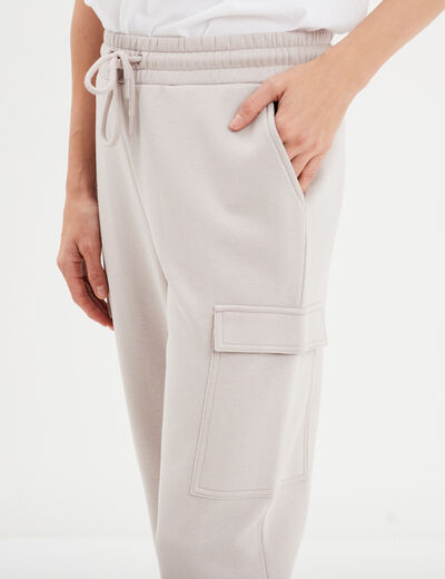 Pantalon de jogging coupe battle gris clair femme