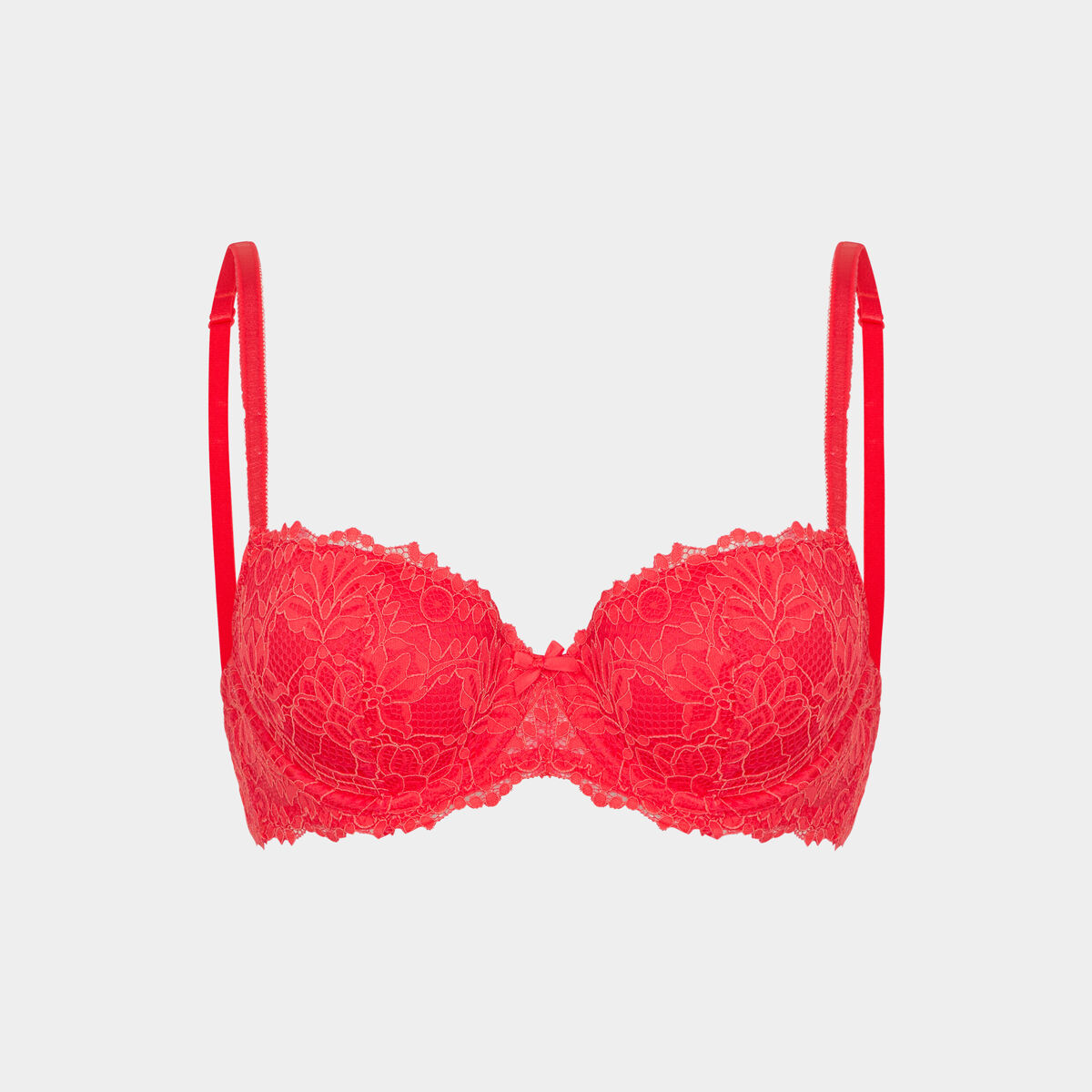 Soutien-gorge embo&icirc;tant padd&eacute; dentelle rouge femme