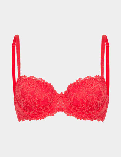 Soutien-gorge emboîtant paddé dentelle rouge femme