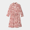 Robe col chemise ceinturée manches 3/4 terracotta femme