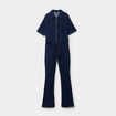 Combinaison pantalon en jean zipp&eacute;e denim brut femme
