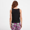 Débardeur dentelle col rond noir femme