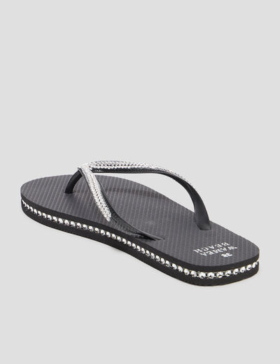 Tongs avec strass Wamea Beach noir femme
