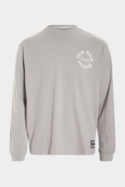 T-shirt manches longues gris clair homme