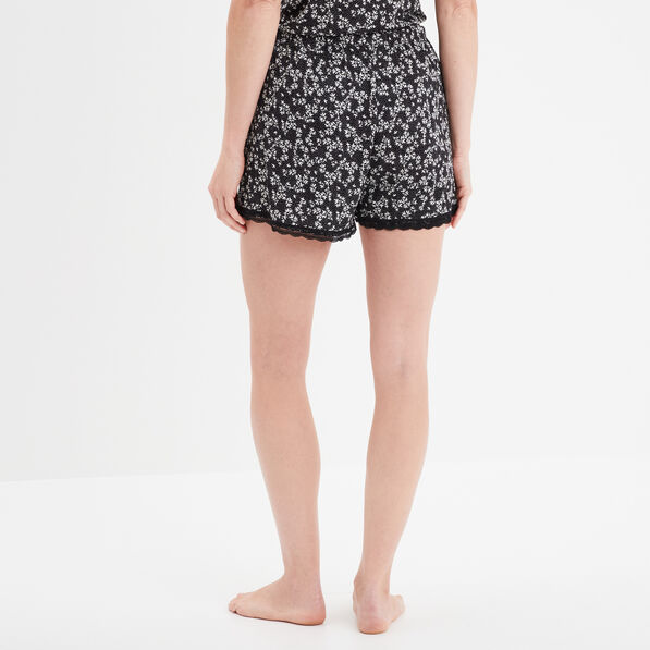 bas de pyjama short details dentelle noir femme Bas de pyjama short détails dentelle noir femme