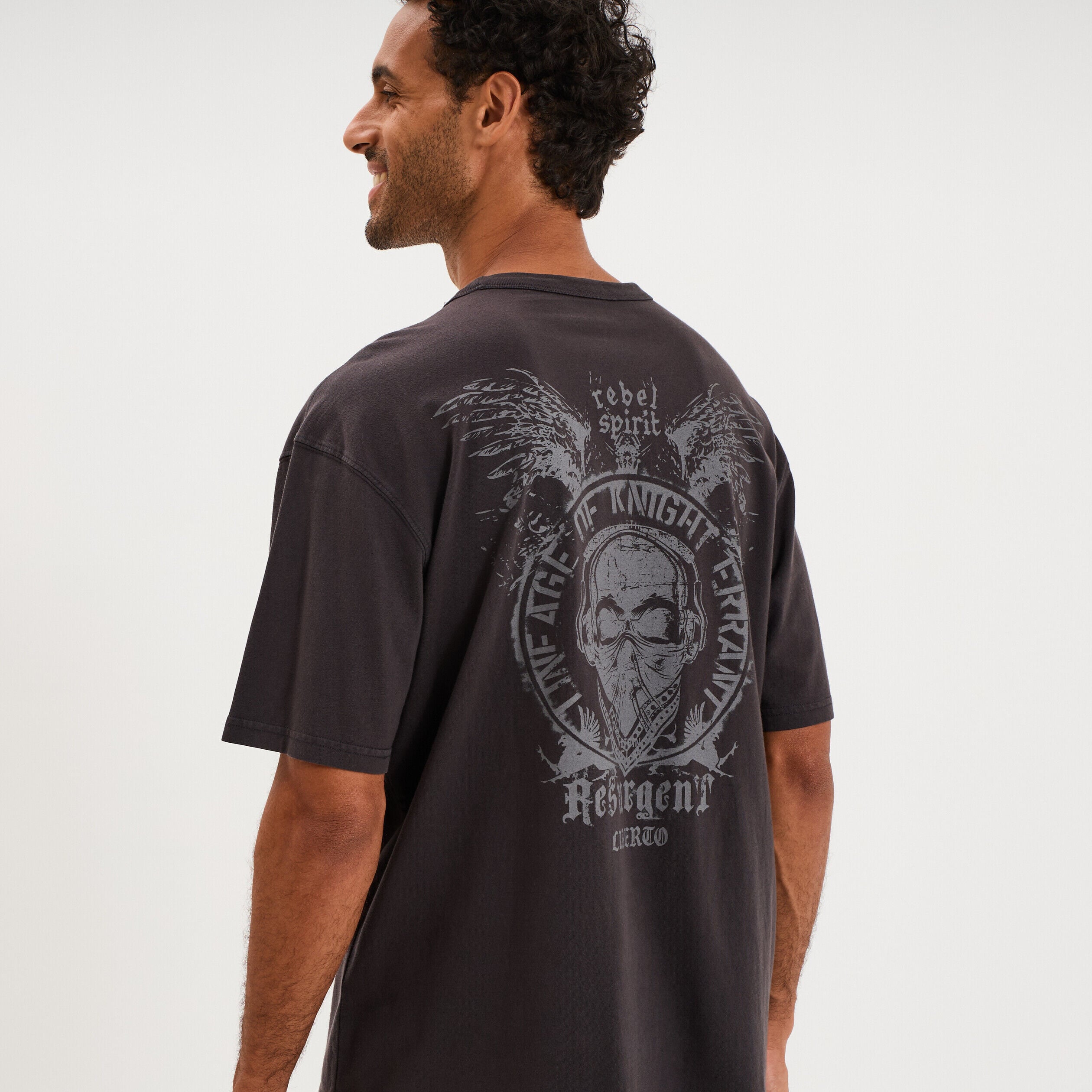 T-shirt 1 poche manches courtes coton gris foncé homme LIBERTO