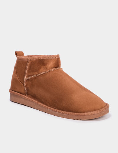 Bottines fourr&eacute;es marron femme