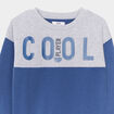 Sweat print col rond manches longues bleu foncé garçon