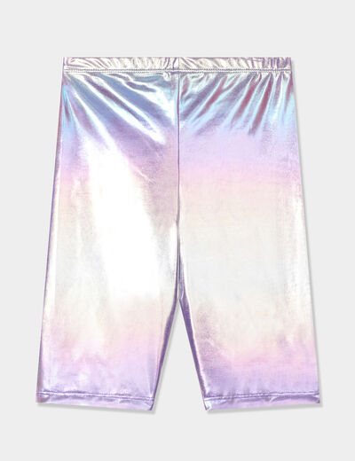 Legging cycliste irridescent mauve fille