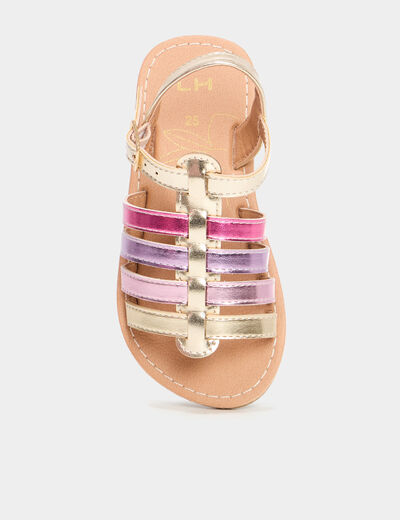 Sandales plates avec brides multicolore fille