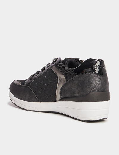 Baskets running zippées Isotoner noir femme