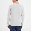 T-shirt col en V manches longues coton gris homme